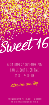 Uitnodiging sweet 16 - sparkles | custom made